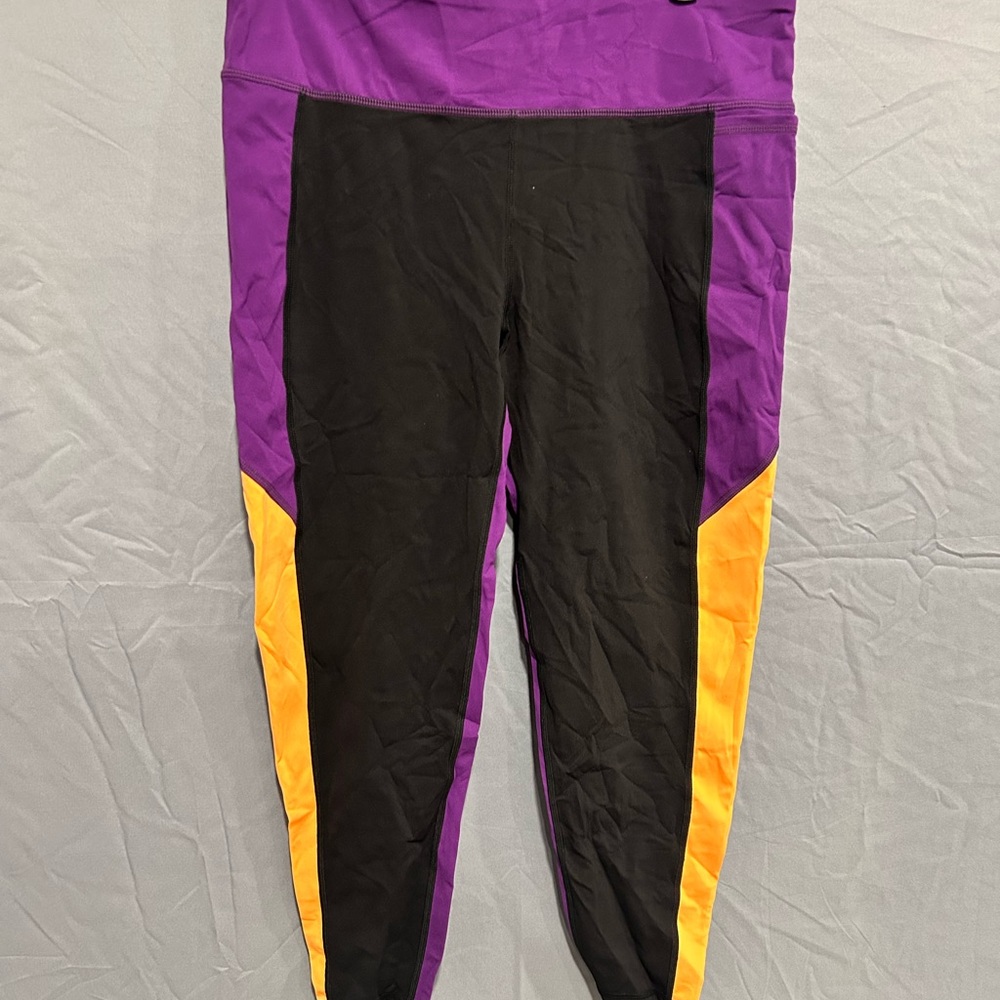 Sweaty Betty Kids Leggings in Purple, Black, and Orange